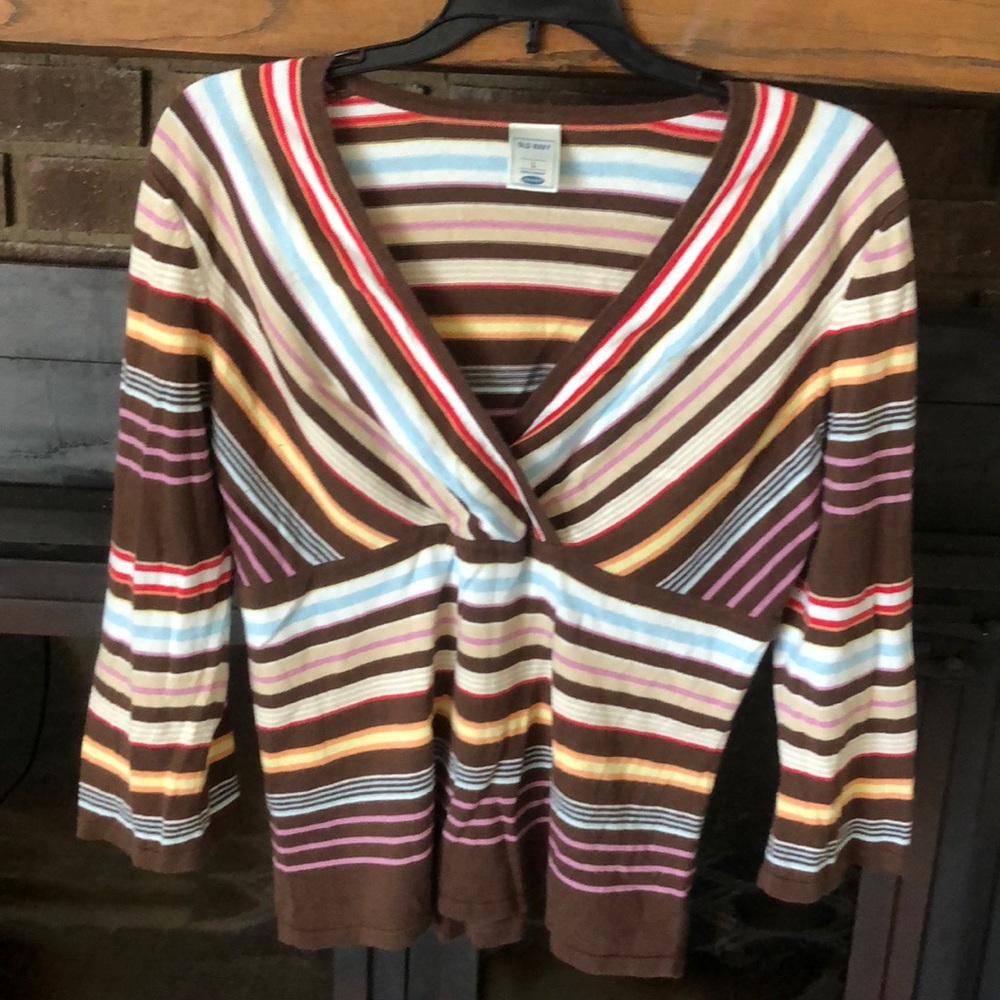 Striped V-Neck Sweater